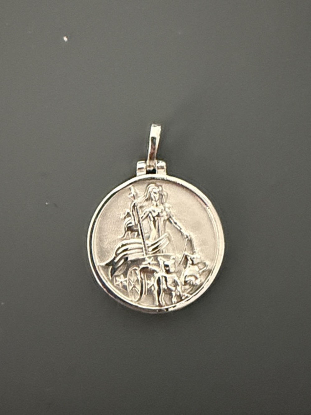 Sterling Silver Freya Awe Inspired Round Pendant - Silver